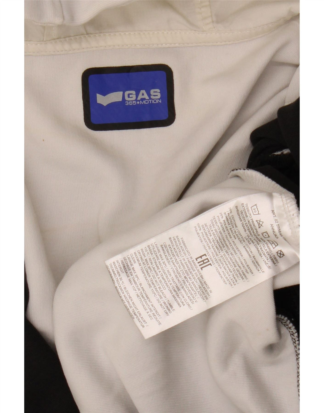 GAS Pulover cu capota cu fermoar pentru femei UK 14 Medium Black Colorblock Bumbac