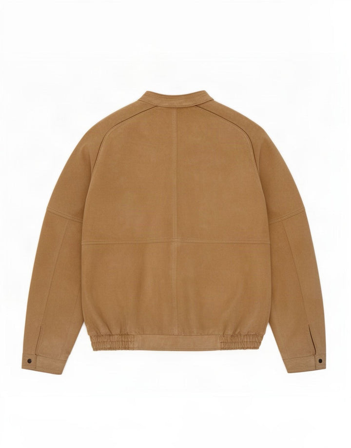Bomber pentru bărbați Monpel din piele intoarsa UK 38 Medium Beige Piele