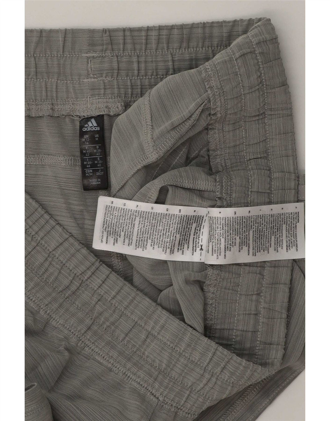 Pantaloni scurți sport Adidas pentru femei Marea Britanie 12/14 Poliester cu dungi gri medii