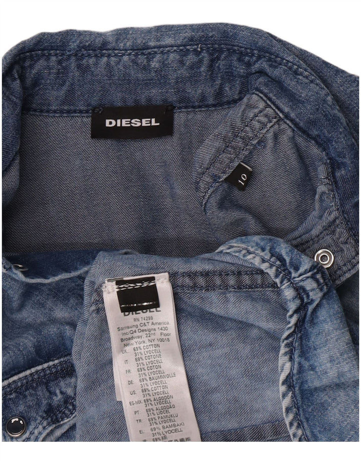 Cămașă Denim Băieți Diesel 9-10 Ani Bumbac Albastru