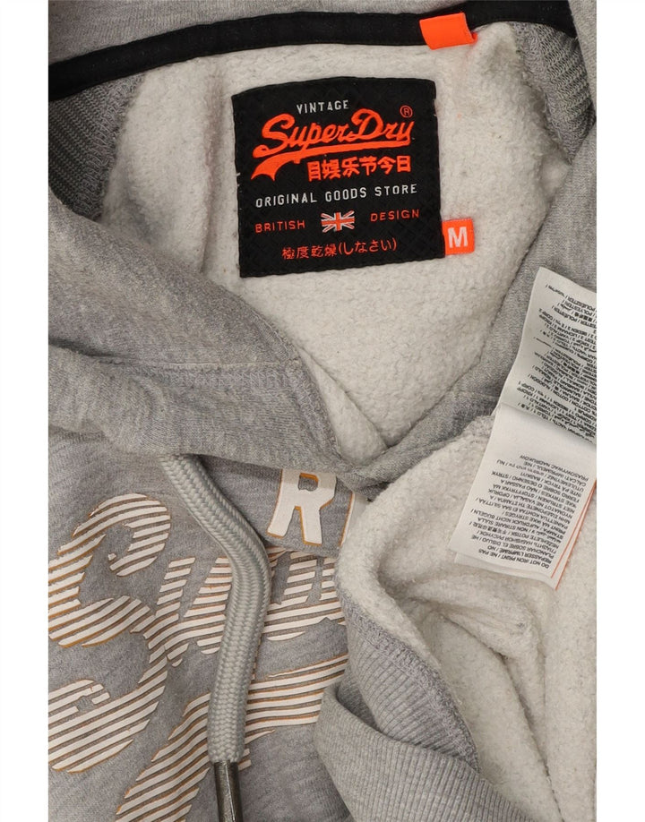 SUPERDRY Pulover grafic pentru bărbați din bumbac cu dungi, gri mediu