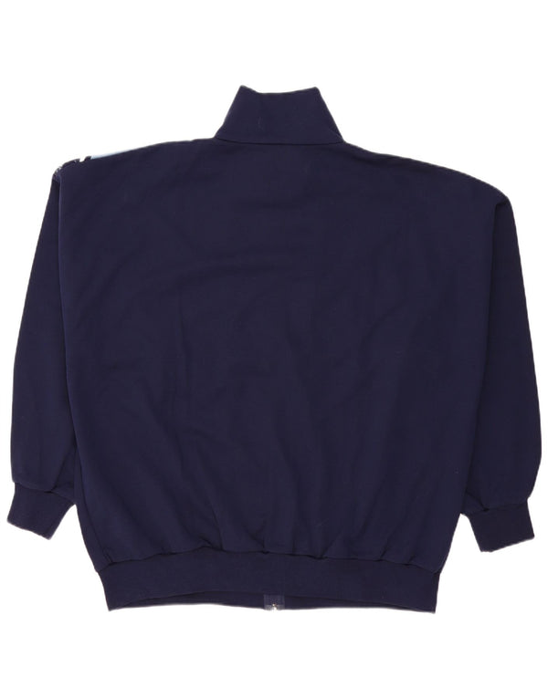 Pulover Cardigan Vintage pentru bărbați Marea Britanie 54 5XL Albastru bleumarin Colorblock Poliacrilic