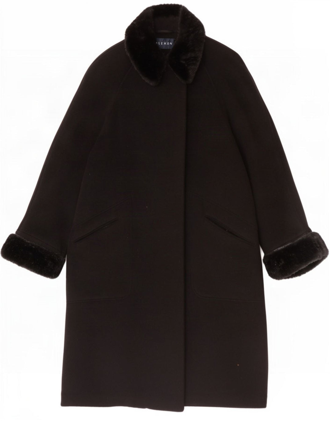 ALEXON Pardesiu supradimensionat pentru femei UK 12 Medium Black Wool