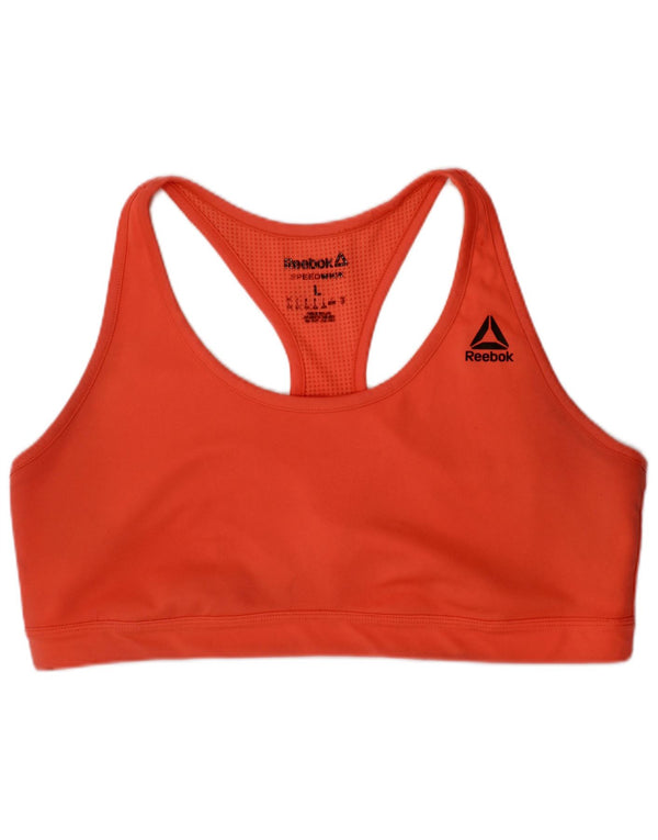 Reebok Womens Speedwick Sport Bra Top Large Orange Sports