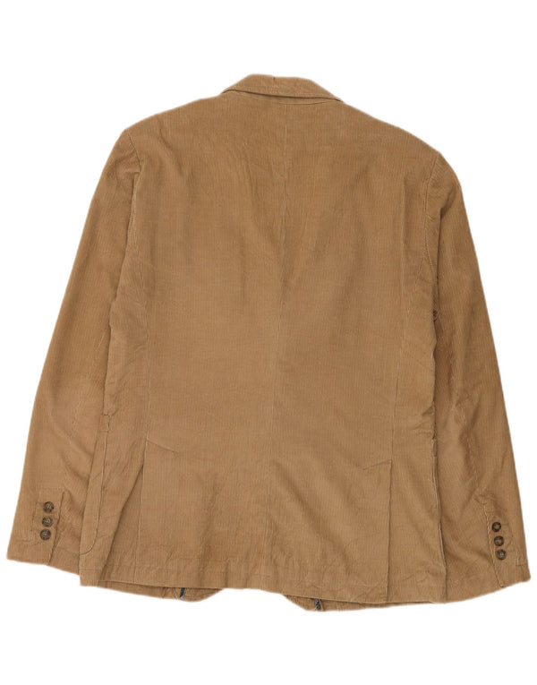 Blazer pentru bărbați Zara, cu 2 nasturi, din velur, UK 40, bumbac maro mare