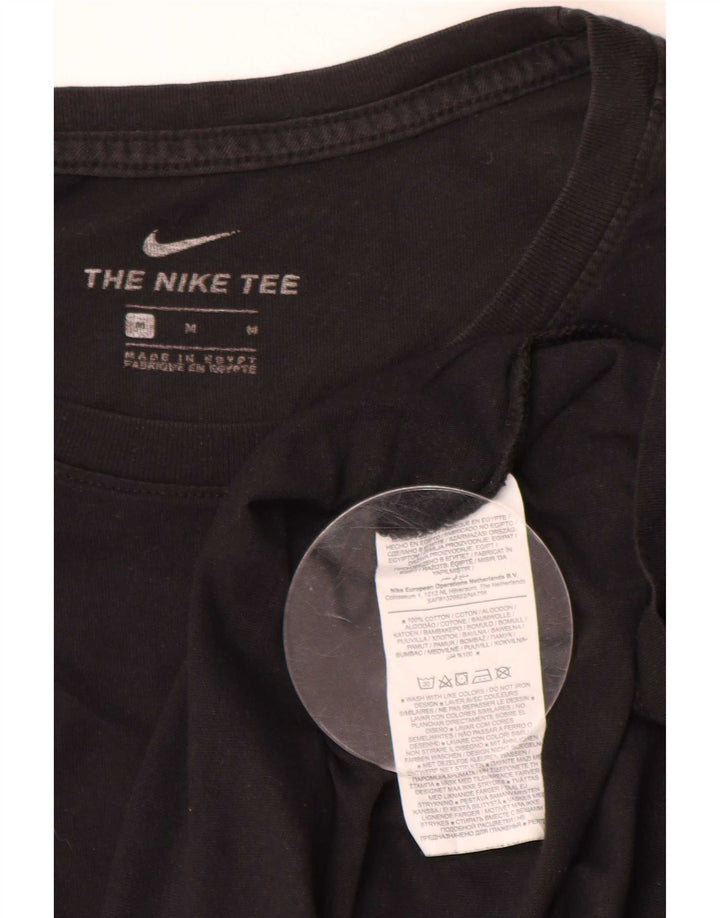 Top grafic pentru bărbați Nike cu mânecă lungă, mediu negru, bumbac color bloc
