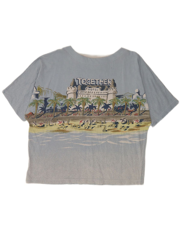 Tricou grafic Together pentru femei Top UK 16/18 Large Blue Hawaiian