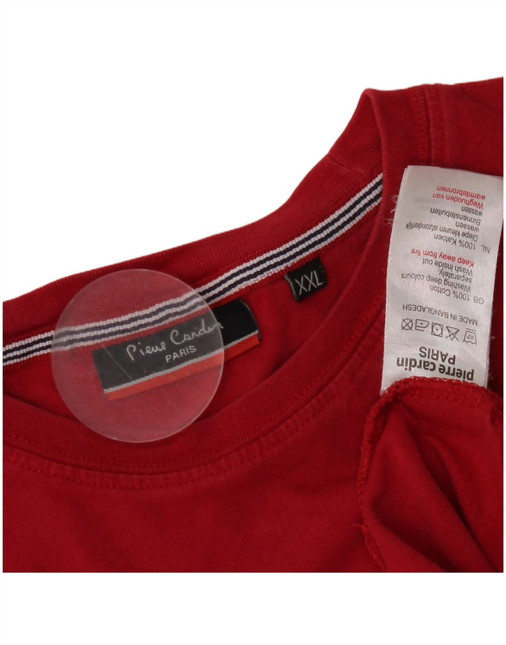 Tricou pentru bărbați Pierre Cardin Top 2XL bumbac roșu