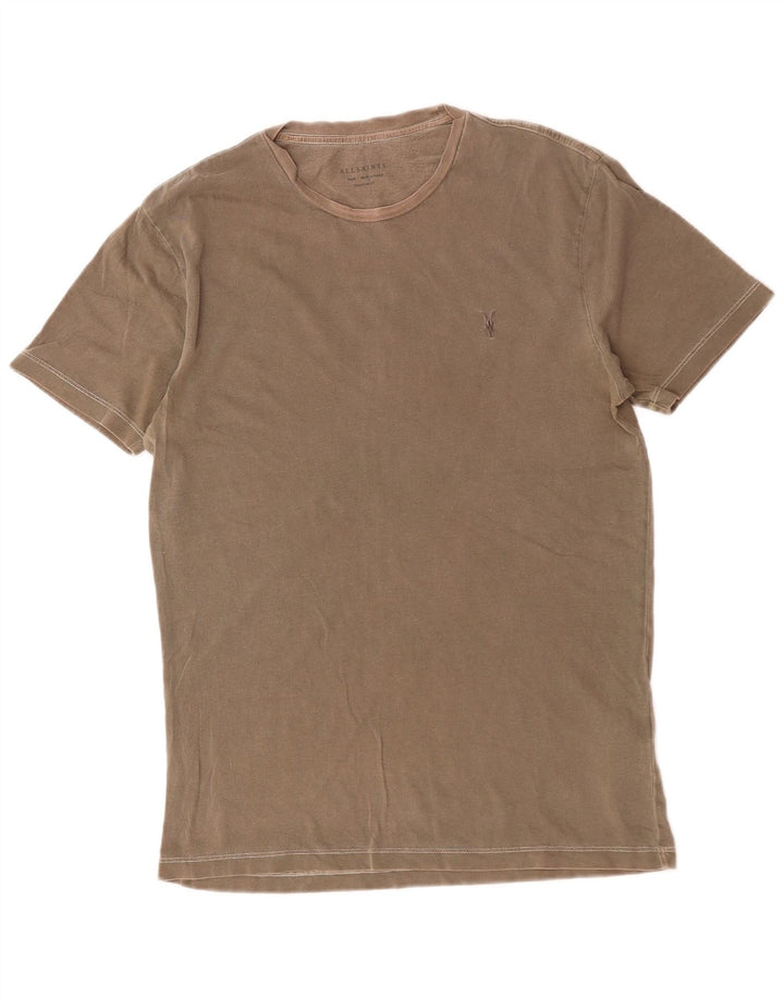 Tricou All Saints pentru bărbați, cu croiala normală, top mic, maro, bumbac
