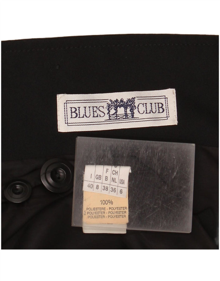 BLUES CLUB Jachetă blazer cu 3 nasturi pentru femei UK 8 Poliester negru mic