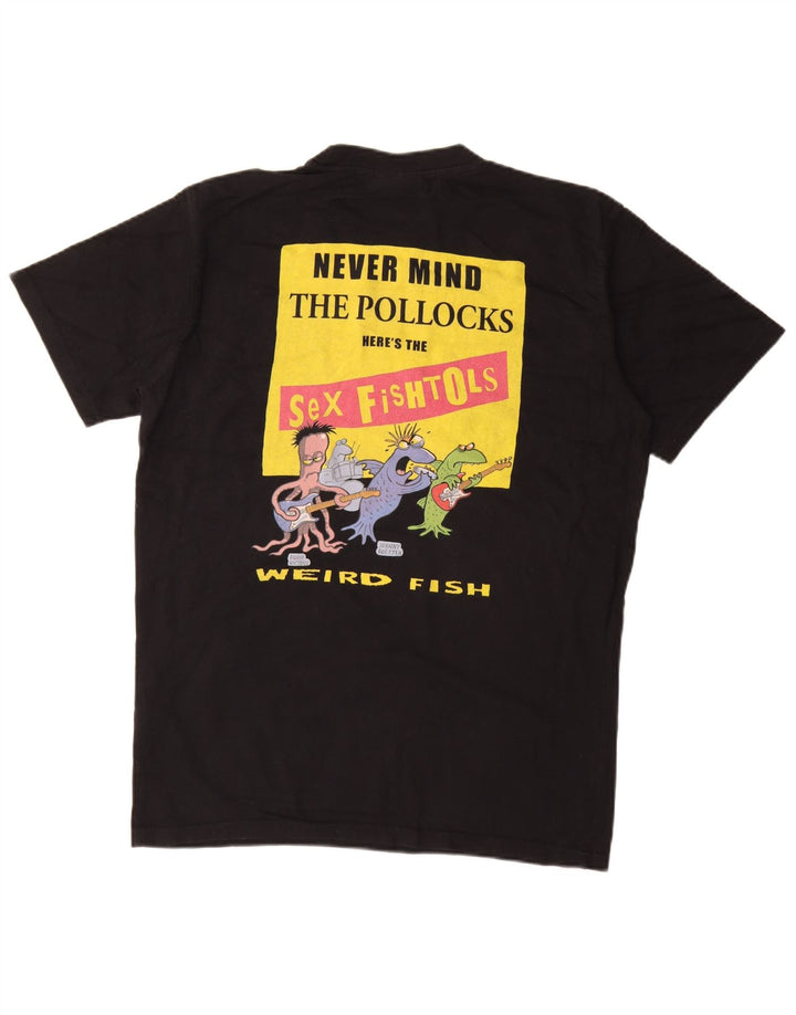 Tricou grafic pentru bărbați Weird Fish Top mediu din bumbac negru