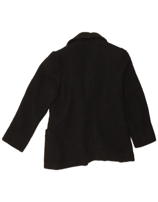 Jachetă vintage pentru femei la dublu piept UK 12 Medium Black