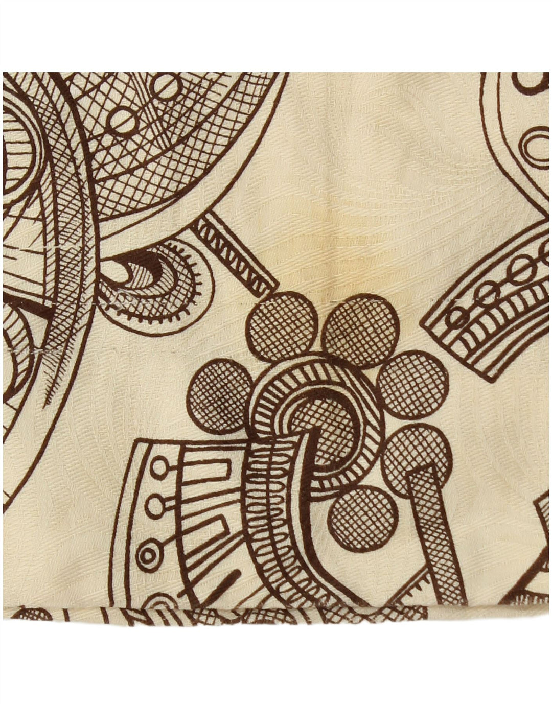 Pantaloni casual de damă vintage cu model abstract bootcut W26 L28 bej