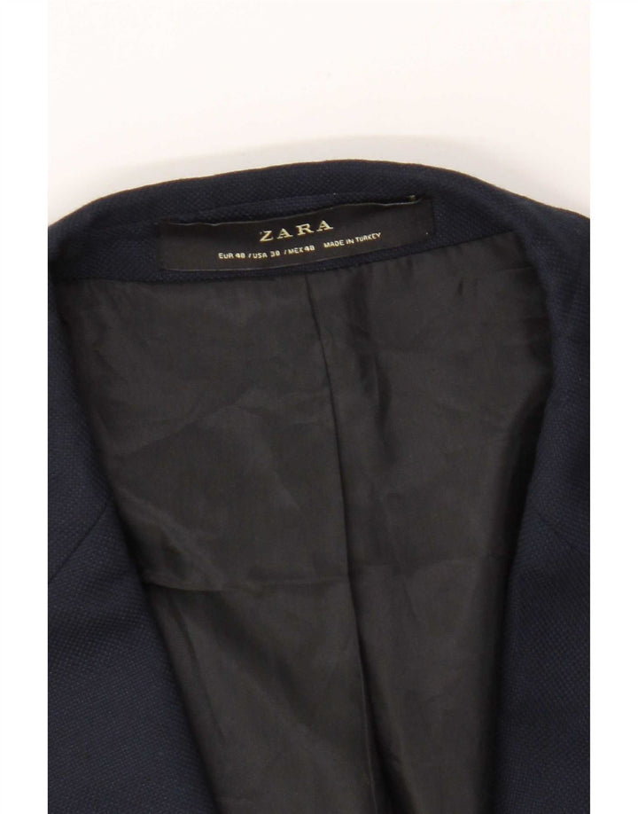 Jachetă Blazer pentru bărbați Zara cu 1 nasture EU 48 Medium Bleumarin