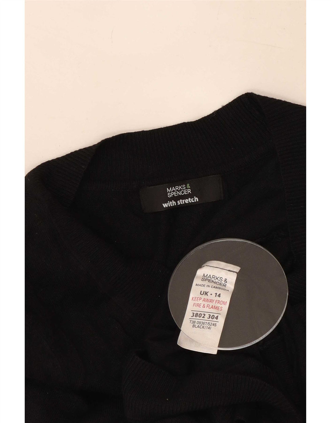 Pulover cardigan crop pentru femei Marks & Spencer UK 14 Medium Black