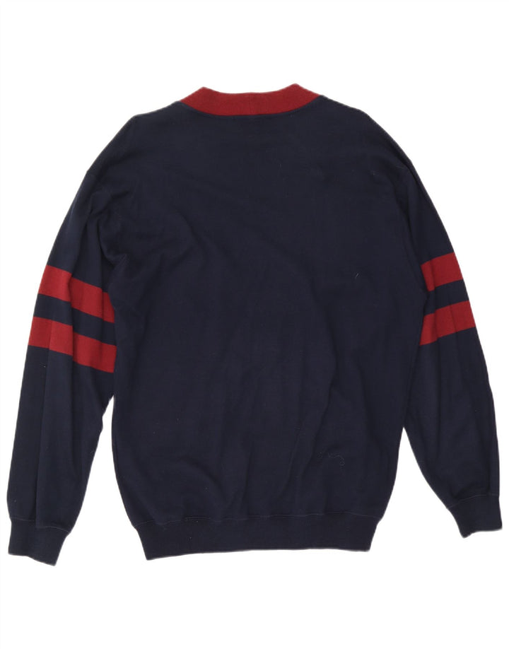 Pulover cardigan pentru bărbați Peter Brown IT 50 mediu, albastru bleumarin, bumbac