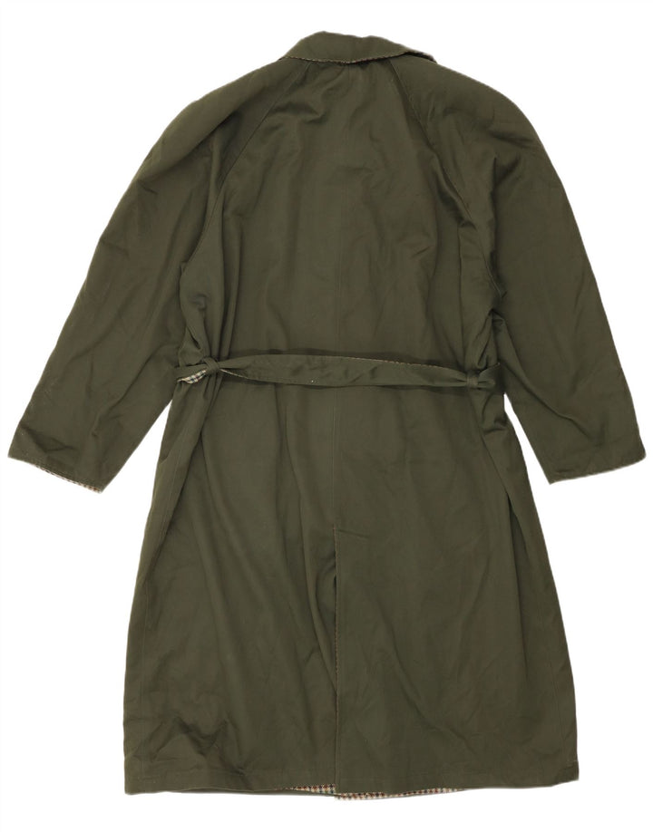 Trenci reversibil pentru femei Vintage IT 46 Poliester cu carouri verzi mari