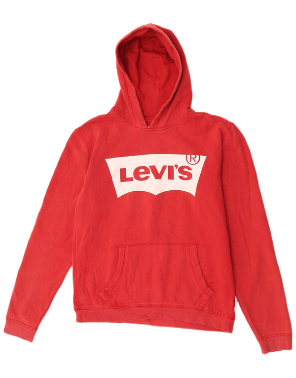 Pulover cu capota cu grafic Levi's pentru băieți 15-16 ani, roșu