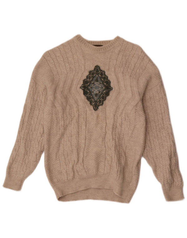 Pulover Colmar pentru damă, cu grafică, cu gât de barcă, UK 12 Medium Bej Geometric