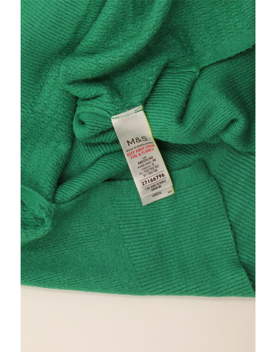Pulover pentru femei Marks & Spencer cu decolteu în V, UK 14, viscoză verde medie