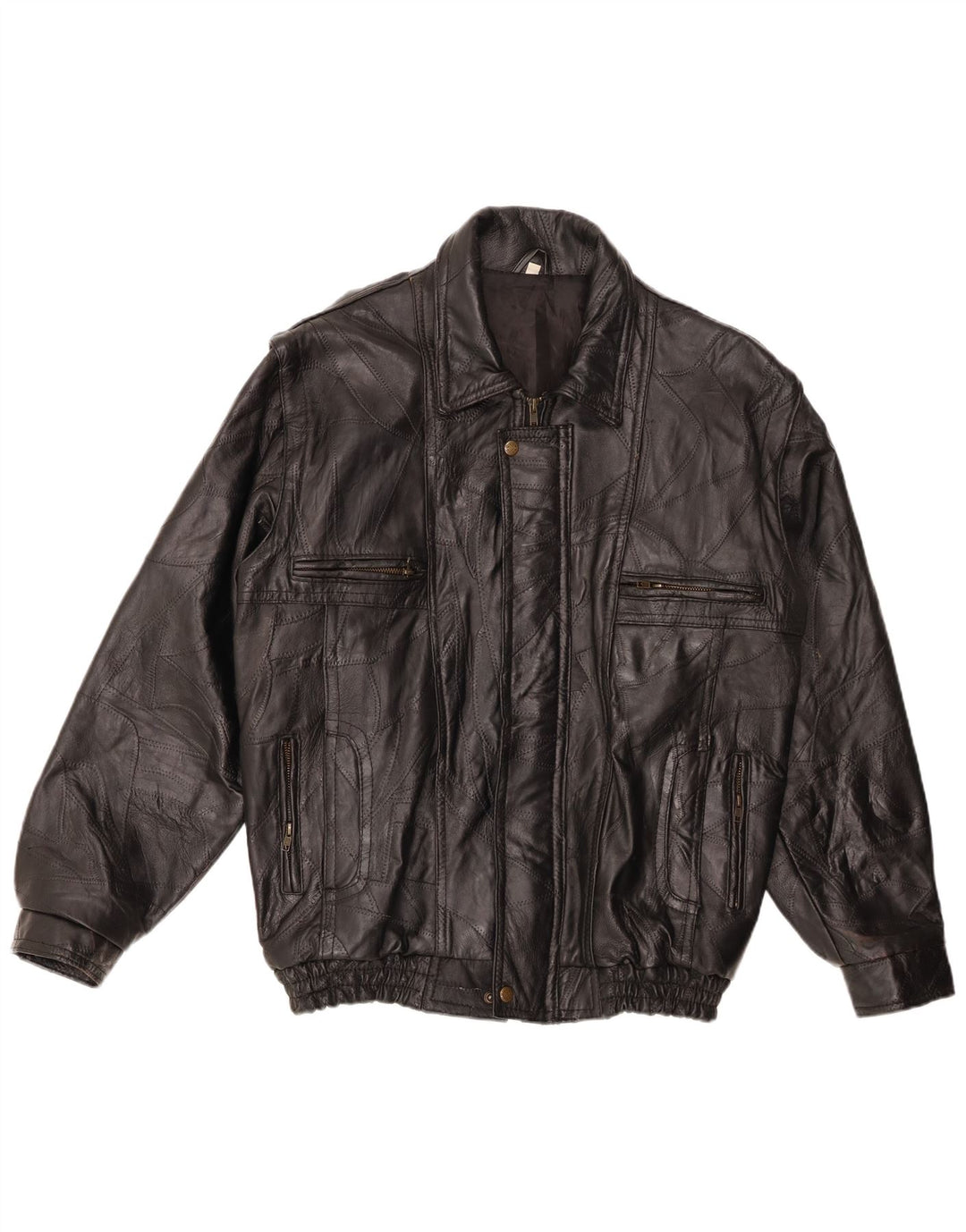 Jachetă de piele pentru bărbați VINTAGE UK 40, mare, neagră