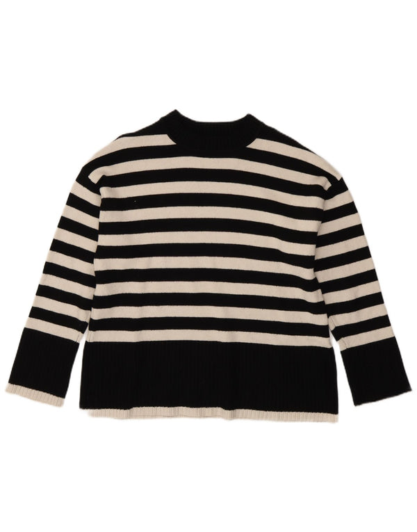 Pulover oversized cu gât țestoasă pentru femei Zara UK 10 mic cu dungi negre
