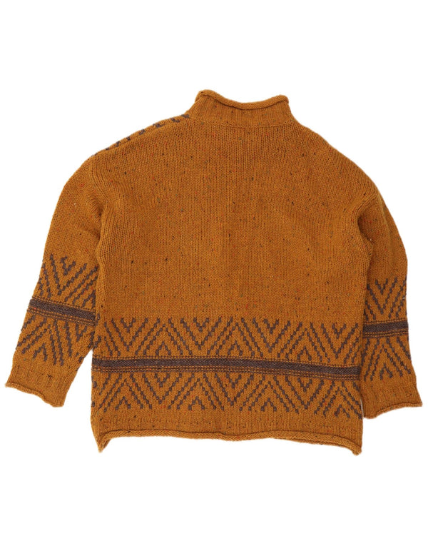 Pulover cu gât țestoasă pentru femei Sisley UK 16 Fair Isle, maro mare
