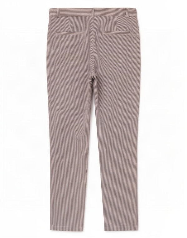 Marks & Spencer Womens Chino Trousers UK 12 Medium W32 L29 White Pinstripe