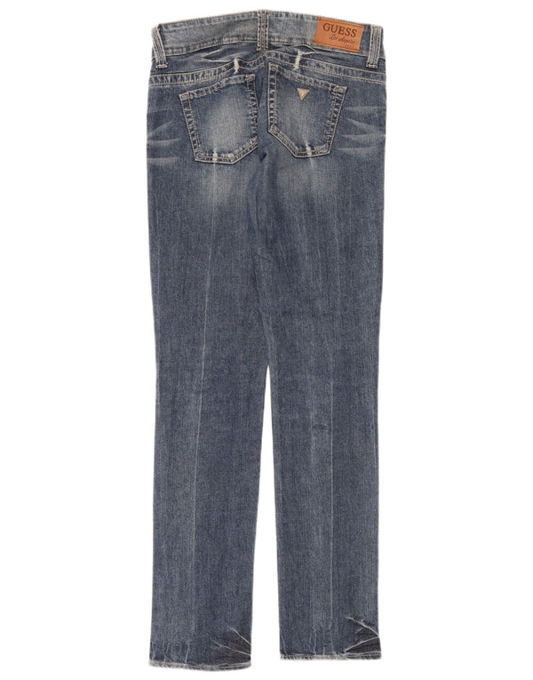 Blugi slim pentru femei Guess cu talie joasă W30 L34 bumbac albastru