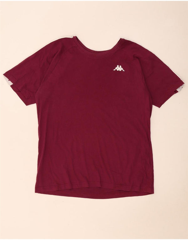 Tricou cu grafică pentru bărbați Kappa Top mare din bumbac color-bloc burgundă