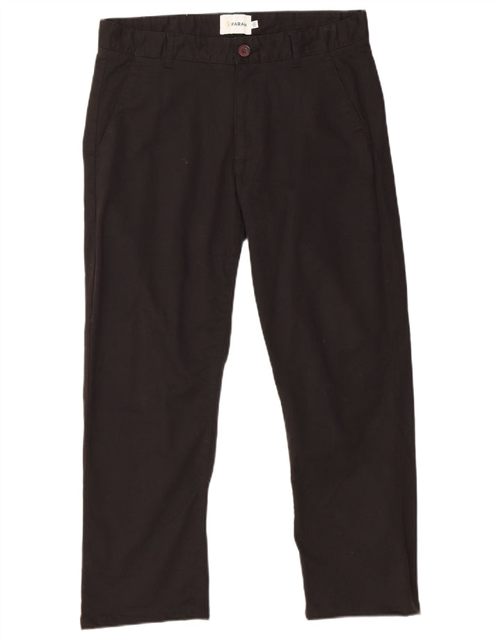 Pantaloni tăiați pentru bărbați Farah L30 L24 bumbac negru
