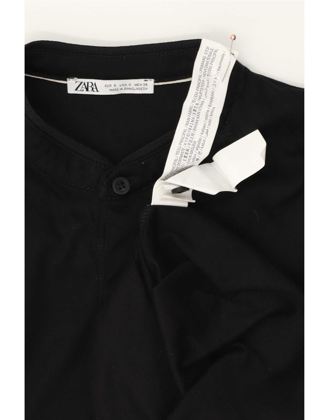 Tricou polo pentru bărbați Zara, bumbac negru mic