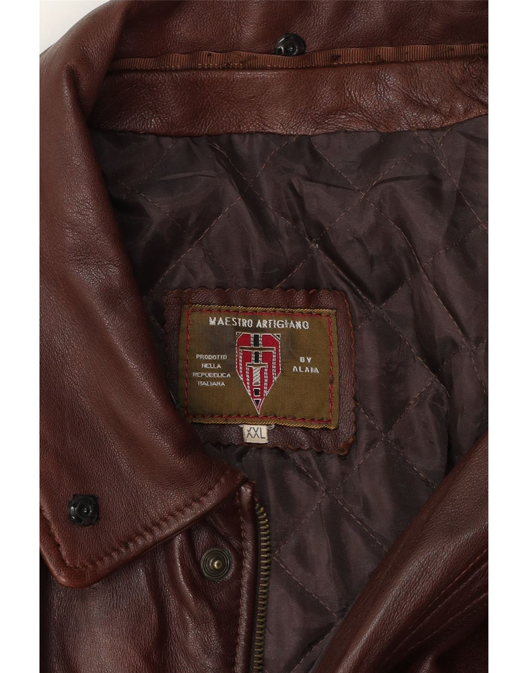 MAESTRO ARTIEIANO Jachetă din piele pentru bărbați UK 44 2XL Piele maro