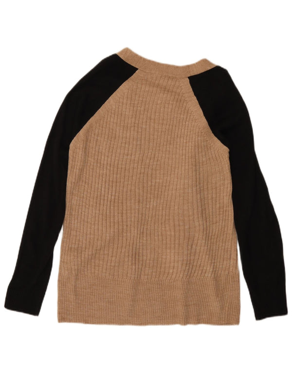 MARKS & SPENCER Pulover cardigan deschis pentru femei UK 6 XS Bej Colorblock