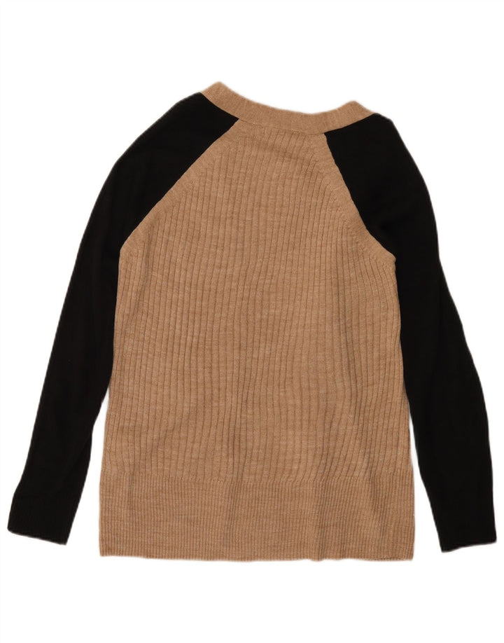 MARKS & SPENCER Pulover cardigan deschis pentru femei UK 6 XS Bej Colorblock