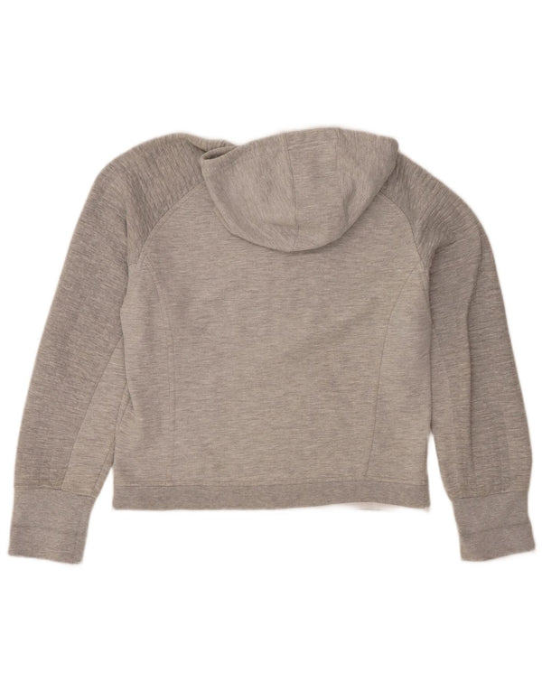Pulover Reebok pentru femei, cu fermoar, UK 12, bumbac cu pete, gri mediu