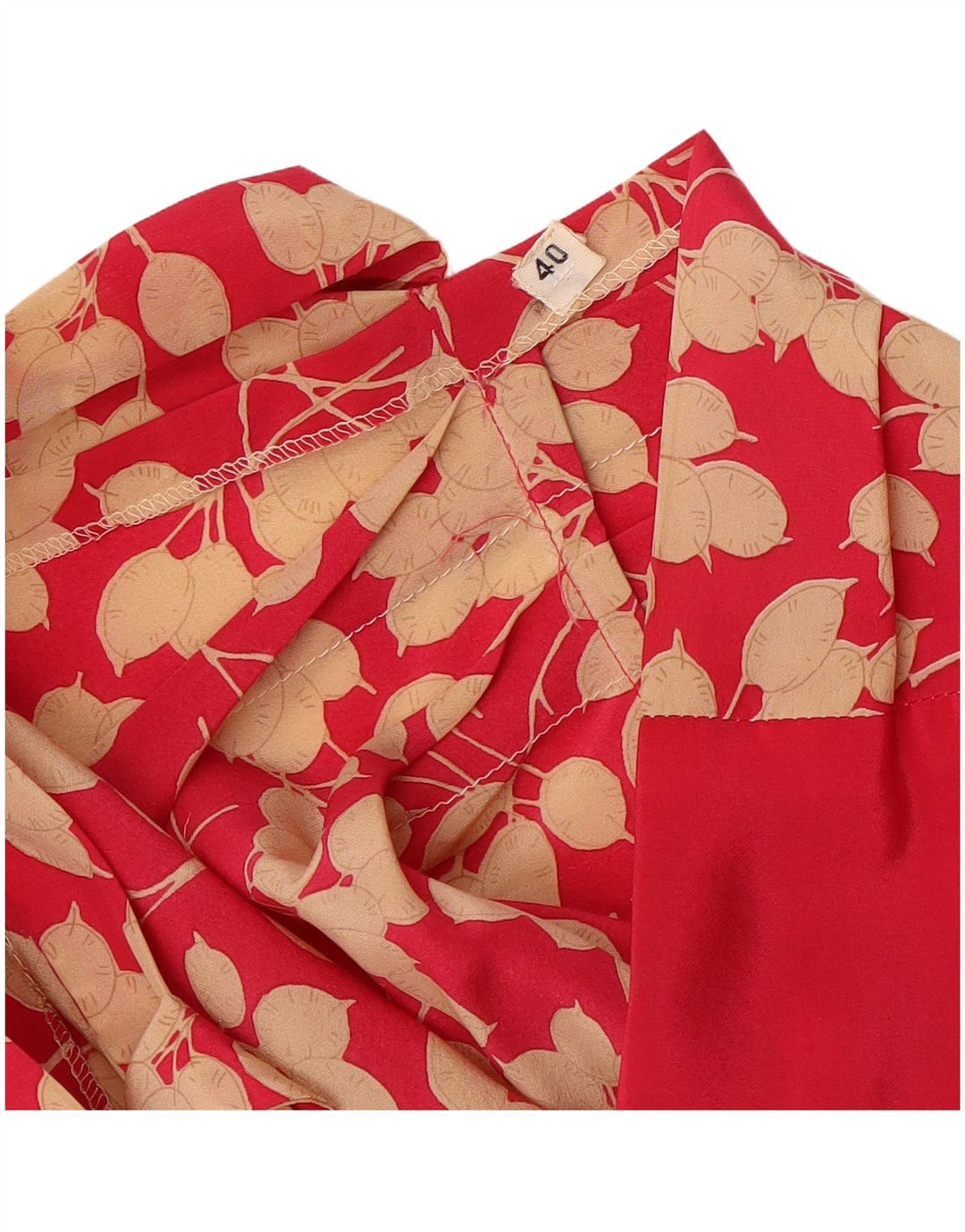 VINTAGE Rochie pentru femei cu cravată în față EU 40 Medium Red Floral