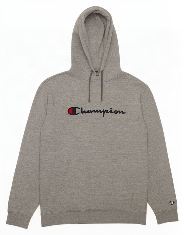 Pulover pentru bărbați Champion, cu glugă cu grafică, 2XL, bumbac cu pete gri