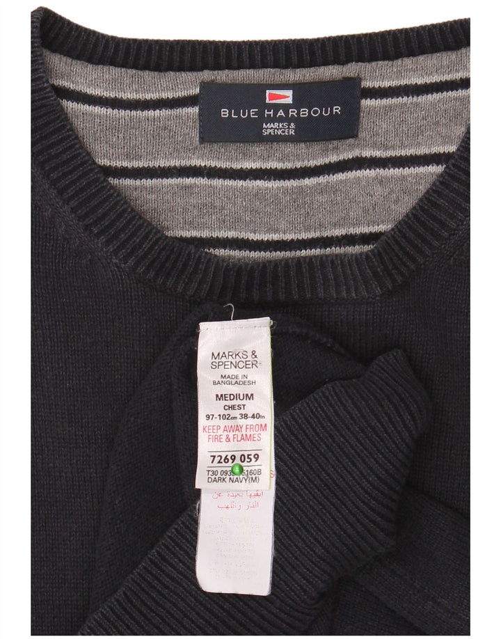 Pulover Marks & Spencer pentru bărbați, Blue Harbour, cu decolteu triplu, albastru bleumarin mediu