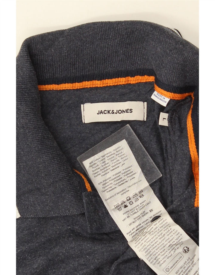 Cămașă polo pentru bărbați JACK & JONES, bumbac cu dungi gri mari