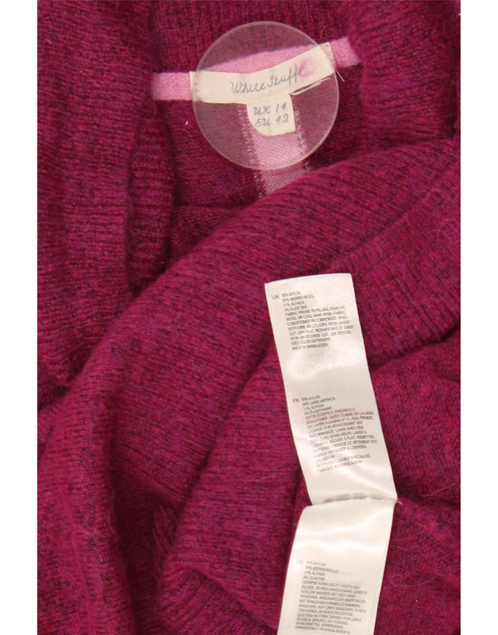 WHITE STUFF Pulover cu gât rulat pentru femei UK 14, mare, mov