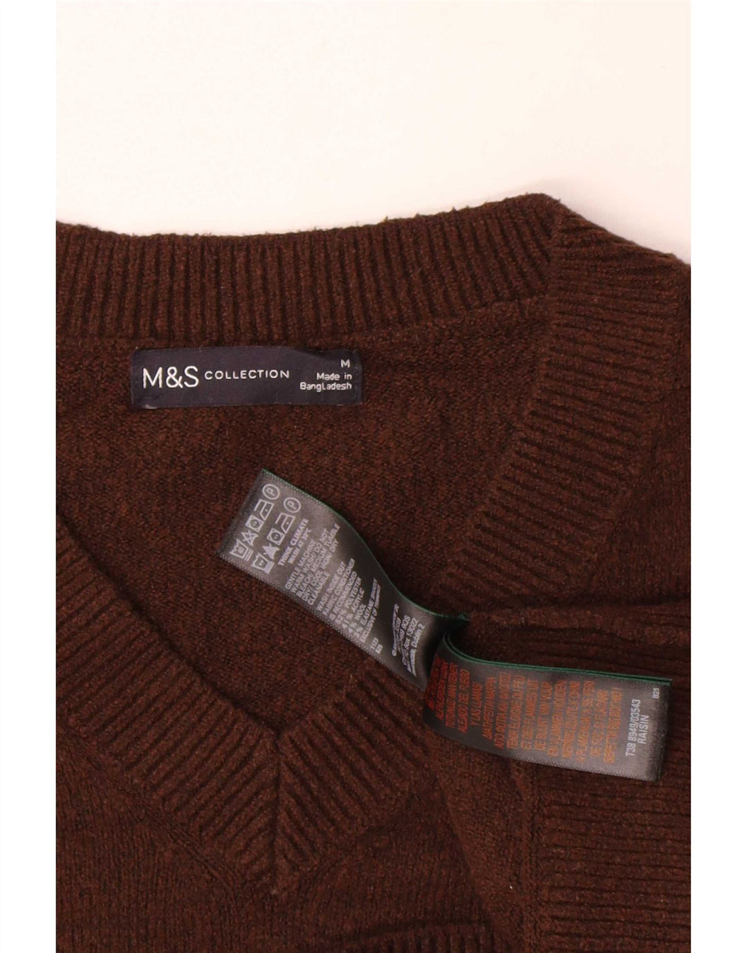 Marks & Spencer Pulover supradimensionat pentru femei cu decolteu în V UK 14 Maro mediu