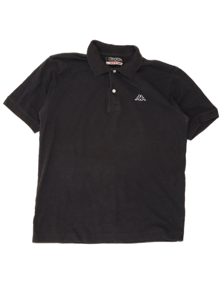 Cămașă polo pentru bărbați Kappa, bumbac mediu negru
