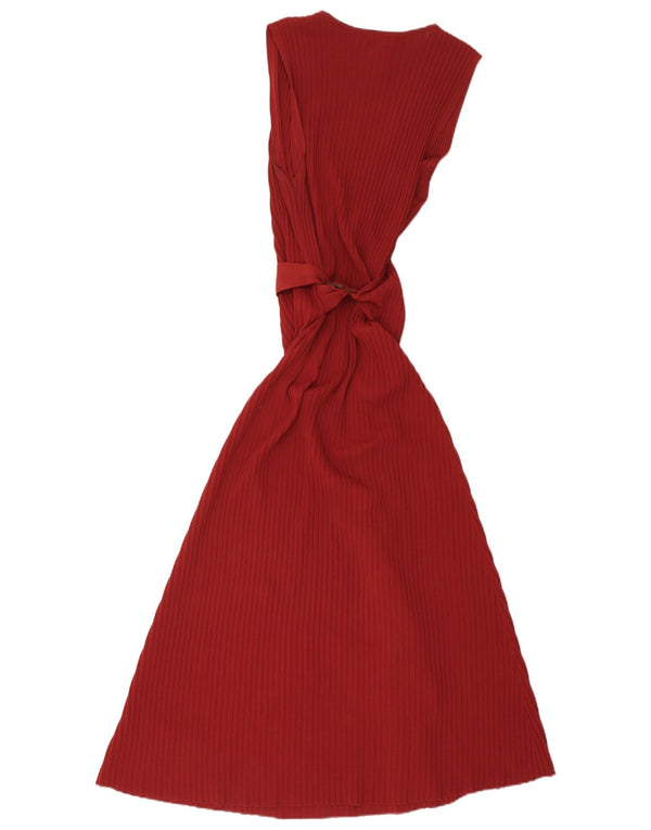 Rochie Maxi fără mâneci pentru femei Massimo Dutti UK 12 Viscoză roșie medie