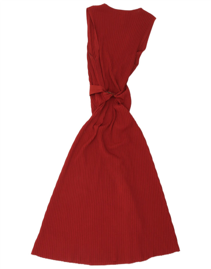 Rochie Maxi fără mâneci pentru femei Massimo Dutti UK 12 Viscoză roșie medie