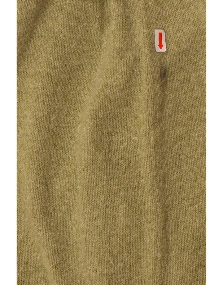 Fusta midi tricot vintage pentru femei Medium W28 Lână verde