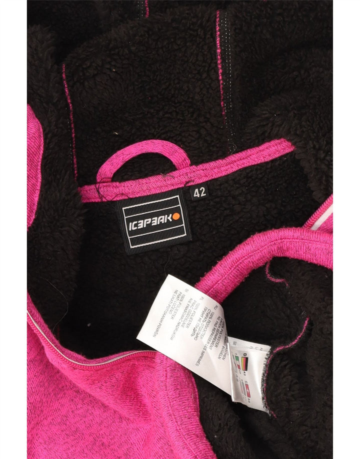 Pulover Icepeak pentru femei, cu fermoar, IT 48 XL, poliester striat roz