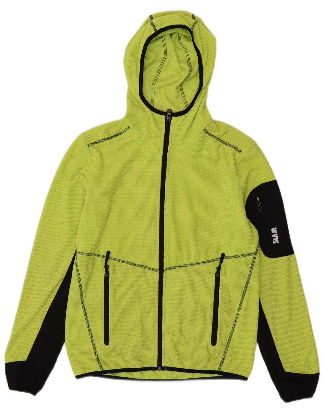 Pulover SLAM pentru bărbați, cu fermoar, poliester color bloc verde