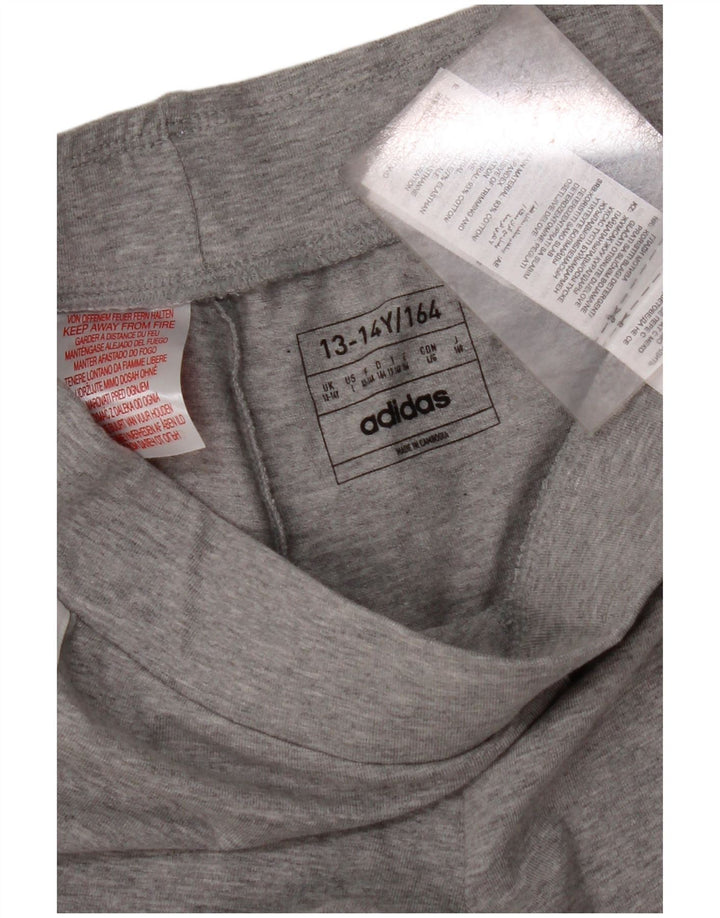 Leggings pentru fete ADIDAS 13-14 ani bumbac gri