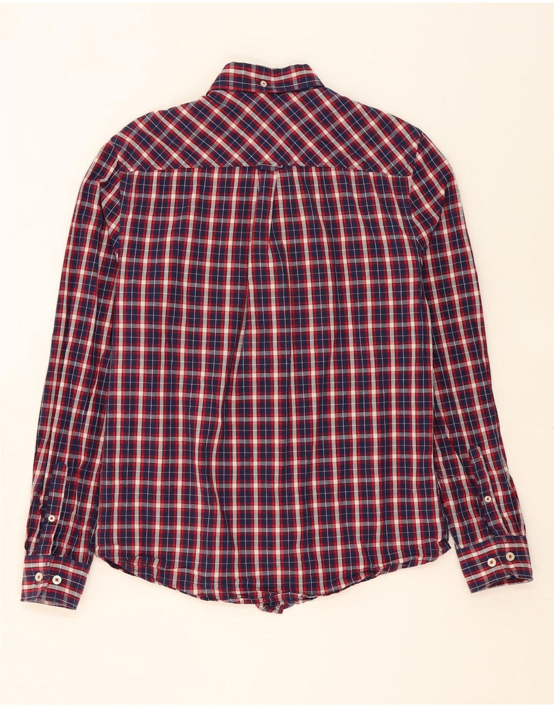 BEN SHERMAN Mens Shirt Small Navy Blue Check Cotton Vintage Ben Sherman and Second-Hand Ben Sherman from Messina Hembry 